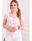 Rosa Bluse mit Knöpfen MP26381 – Online-Shop – Boutique